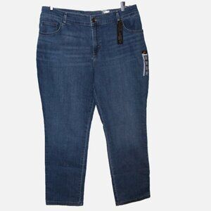Lee Blue Jeans Relaxed Fit 18 W Petite NWT Straight Leg Stretch Denim Pants